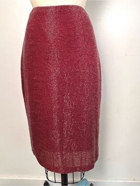 Sz. 12 Halston Lux Beaded Silk Skirt